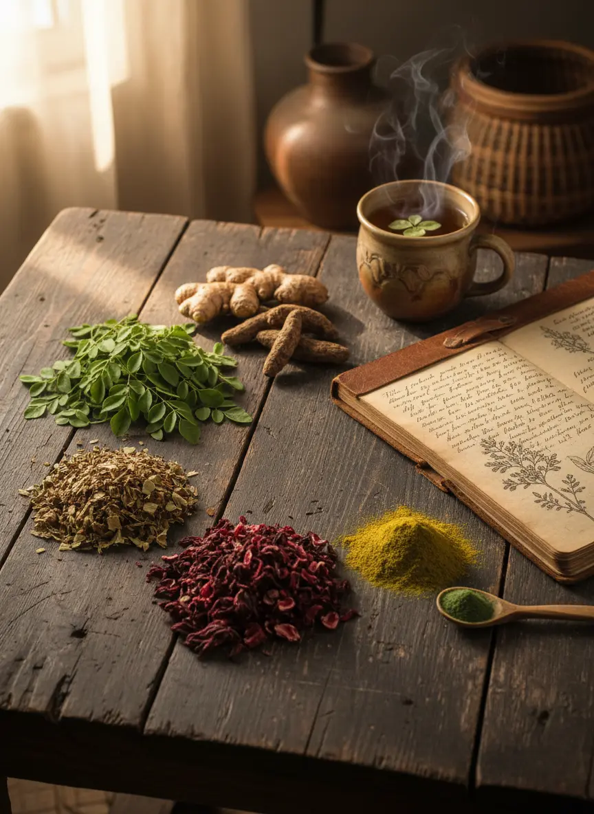 Ghanaian men using natural herbal tea